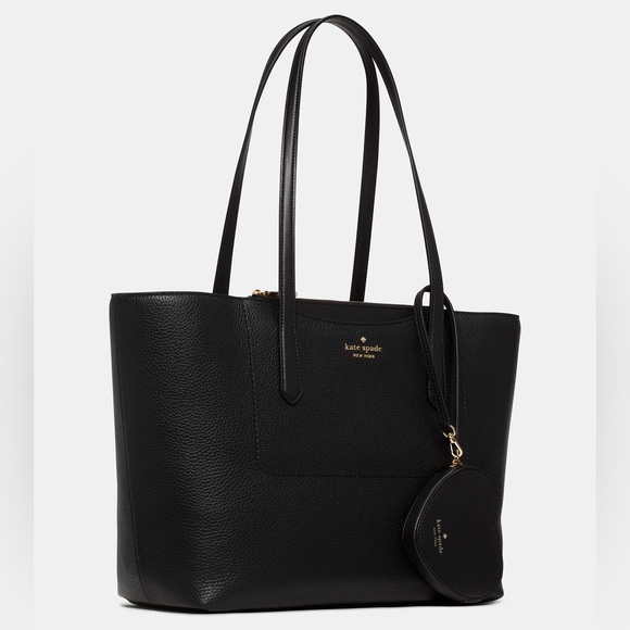 ♠️kate spade Cece Pebbled Leather Tote Set 2-Piece, Black NWT - Picture 3 of 6